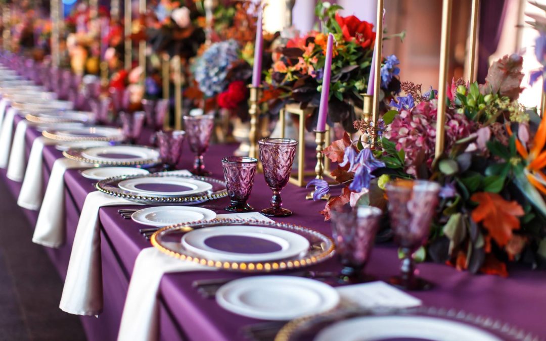 fancy table setting with candles