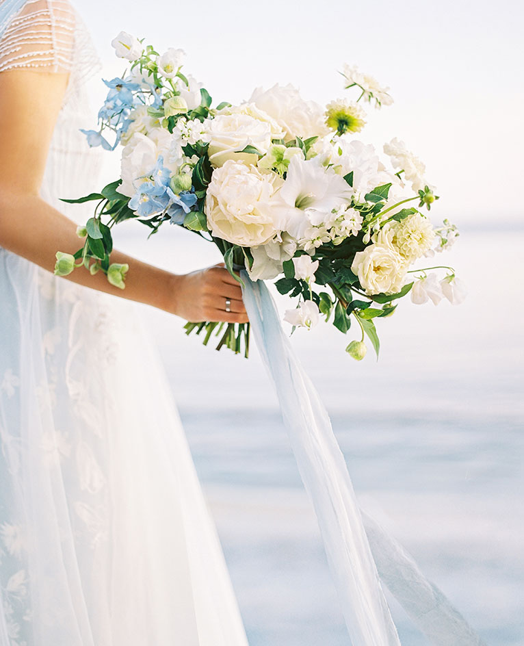 Bride holding bouquet